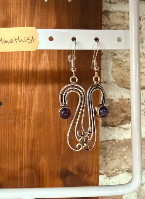 Ohrringe mit Naturstein und Stecker aus 925er Silber 