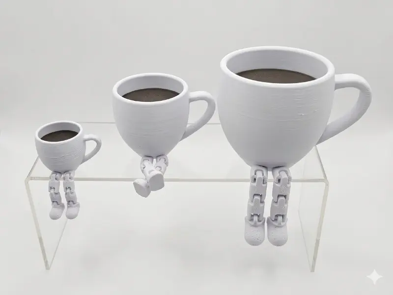 Kaffeetasse mit Flexi-Beinen 5 cm – Herz und Hand