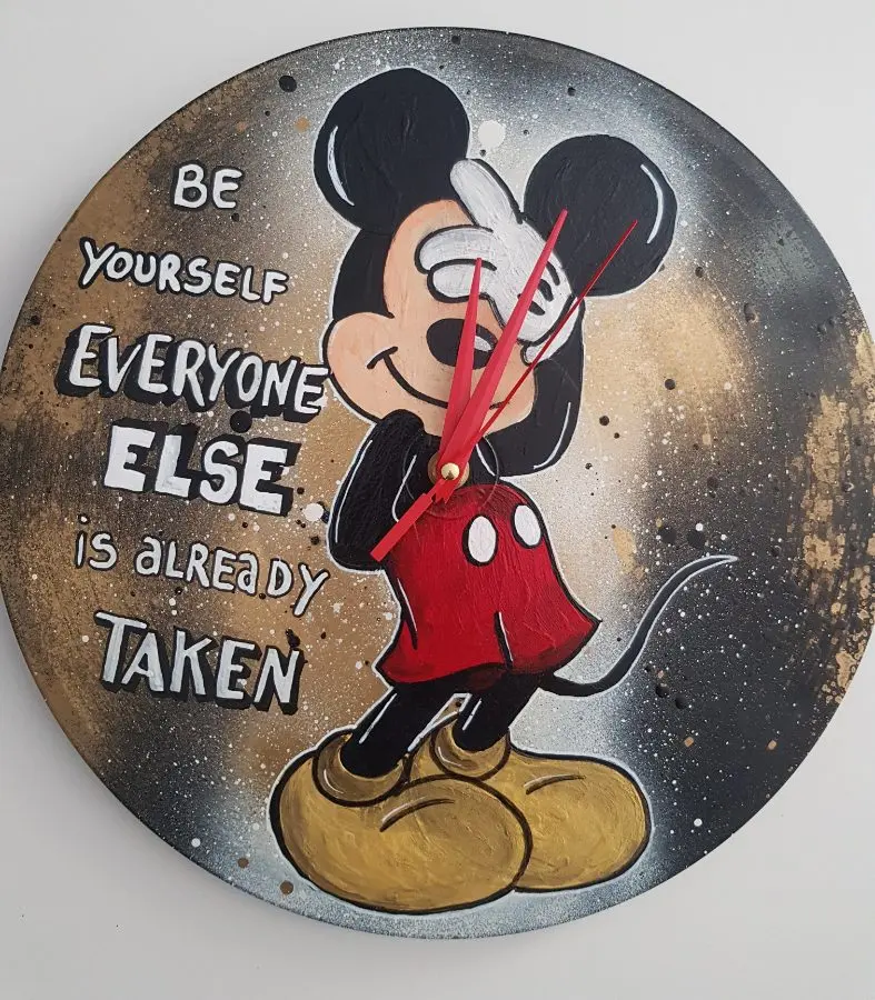 Schallplatten-Uhr Mickey Mouse – Petra Kroll