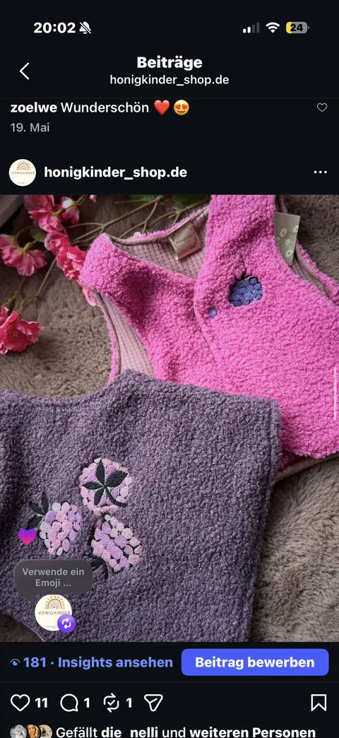 Weste Brombeeren Teddy