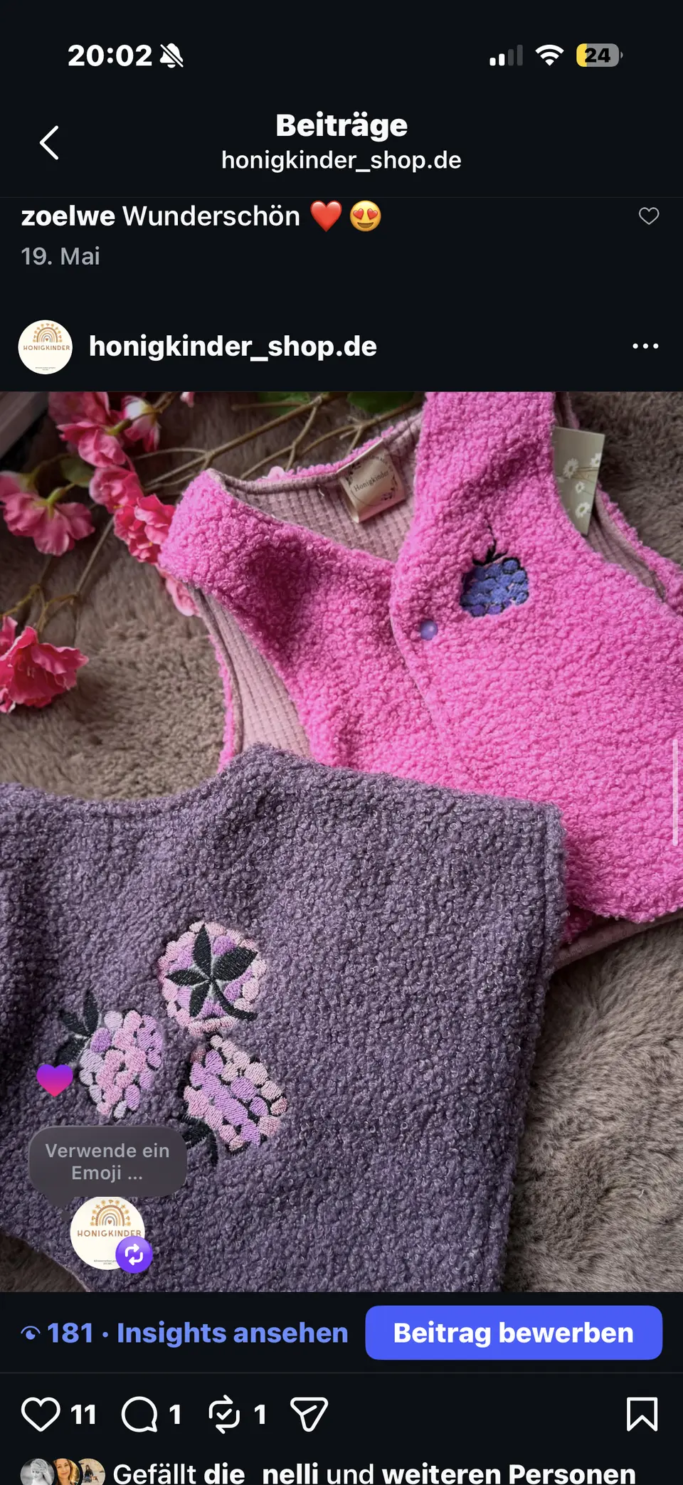 Weste Brombeeren Teddy – Honigkinder