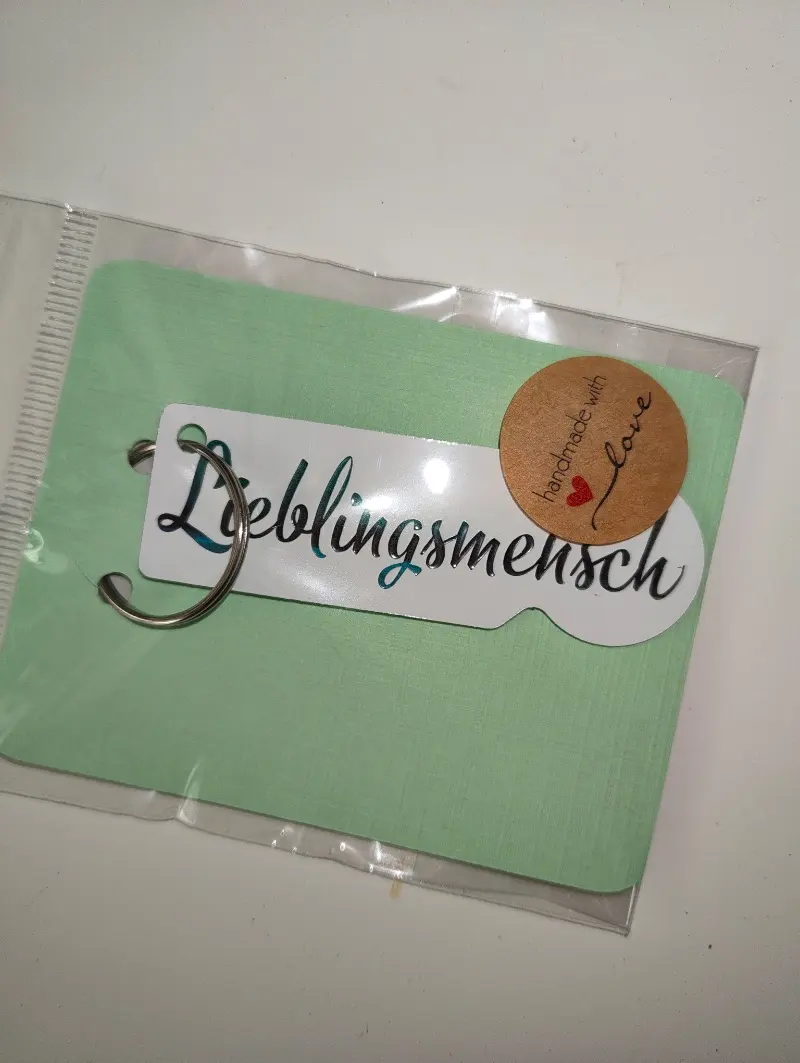 Einkaufswagenchip Löser weiß mit Spruch beplottet – Kerstin Pohlmann