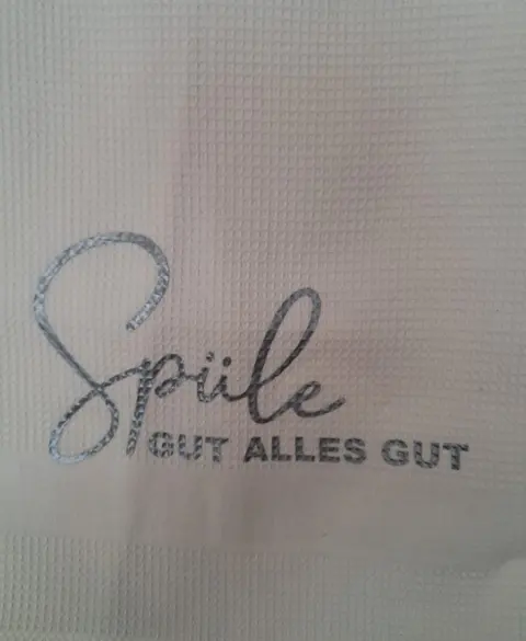 Geschirrtuch mit lustigem Spruch