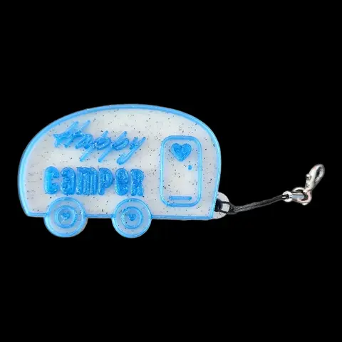 Schlüsselanhänger Camper – 3D Wohnmobil Anhänger – personalisierbar – Geschenk für Camping Fans