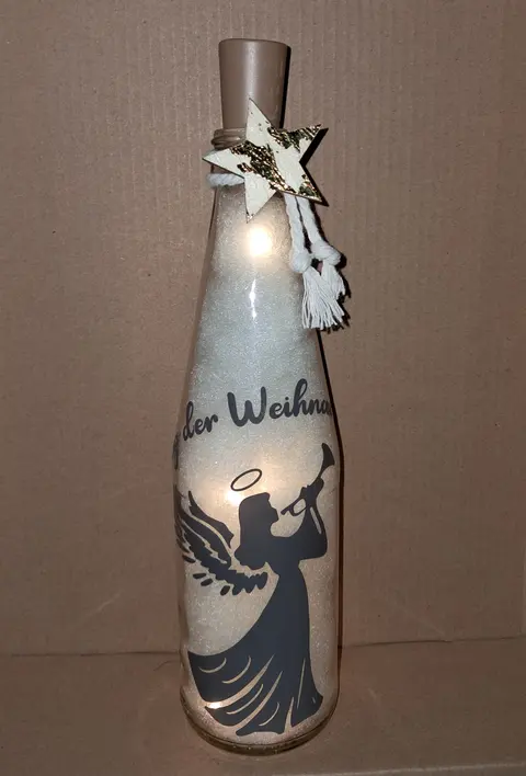 Leuchtflasche Weihnachtsengel