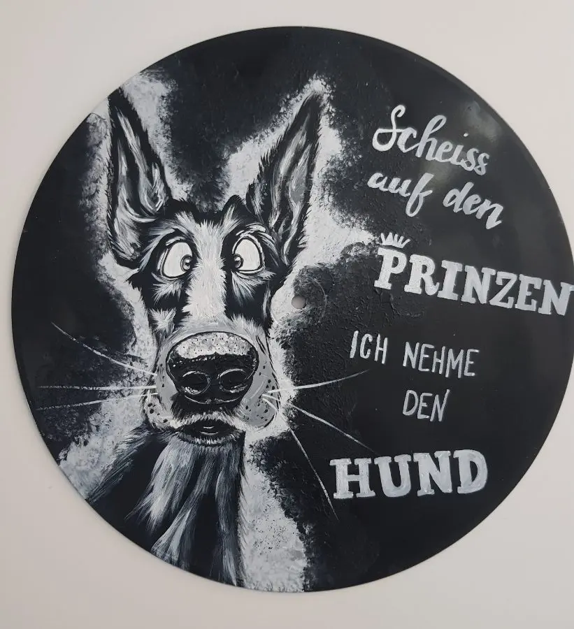Schallplatte mit Hund "Scheiss auf den Prinzen, ich nehme den Hund" – Petra Kroll