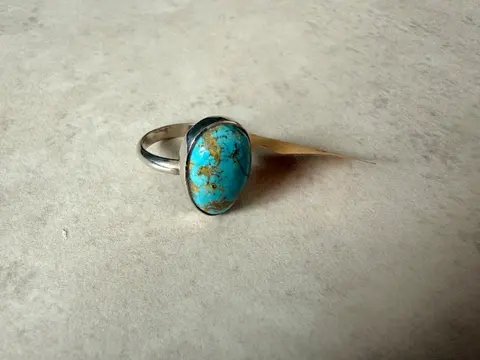 925er Silber Ring mit Türkis gr.15