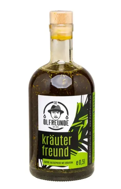 Kräuterfreund, kaltgepresstes Rapsöl, Kräuter. 