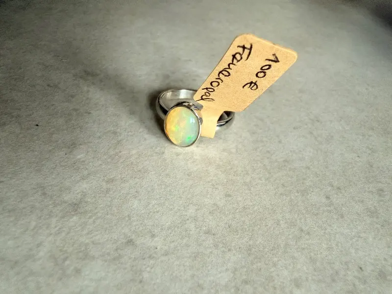 925er Silber Ring mit Feueropal, gr. 16 – Lopez Lumbi Raymundo Jose