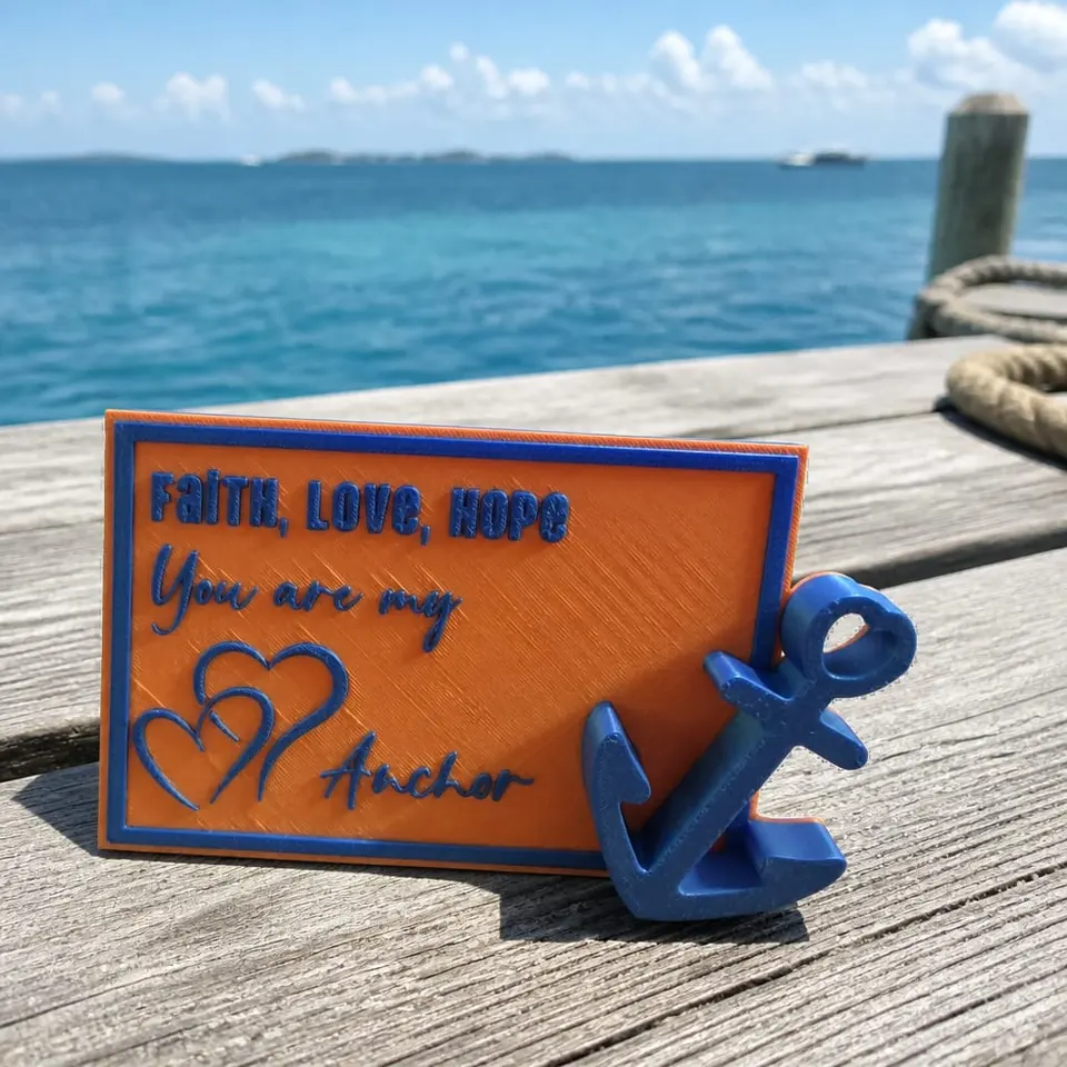 Faith, Love, Hope – You Are My Anchor – selbststehende 3D Karte mit Anker – personalisierbar – Stefanie Braukhane