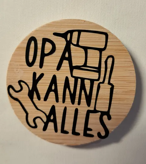 Magnetischer Flaschenöffner Holz 'Opa kann alles'