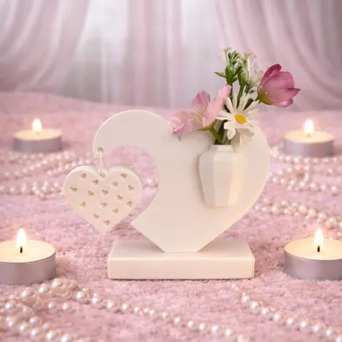 "Herzwelle" Dekor mit Vase & Anhänger