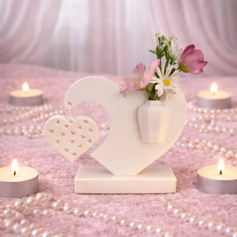 "Herzwelle" Dekor mit Vase & Anhänger – Sindysminimarkt
