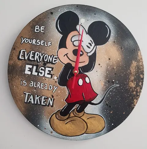 Schallplatten-Uhr Mickey Mouse