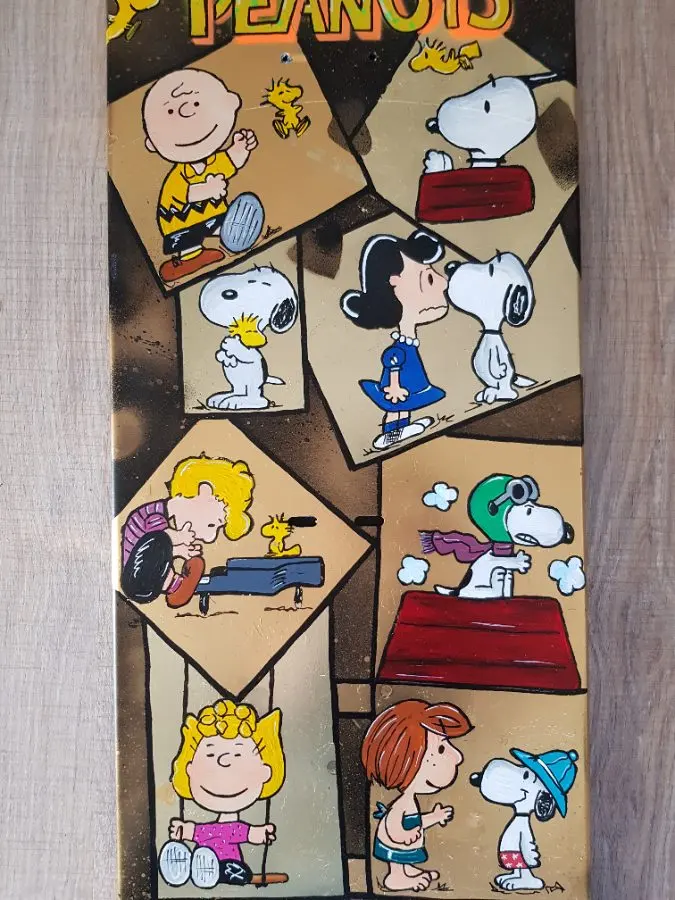 Snoopy & Friends "We are never too old for Snoopy" , alter Metallständer *Upcycling* – Petra Kroll