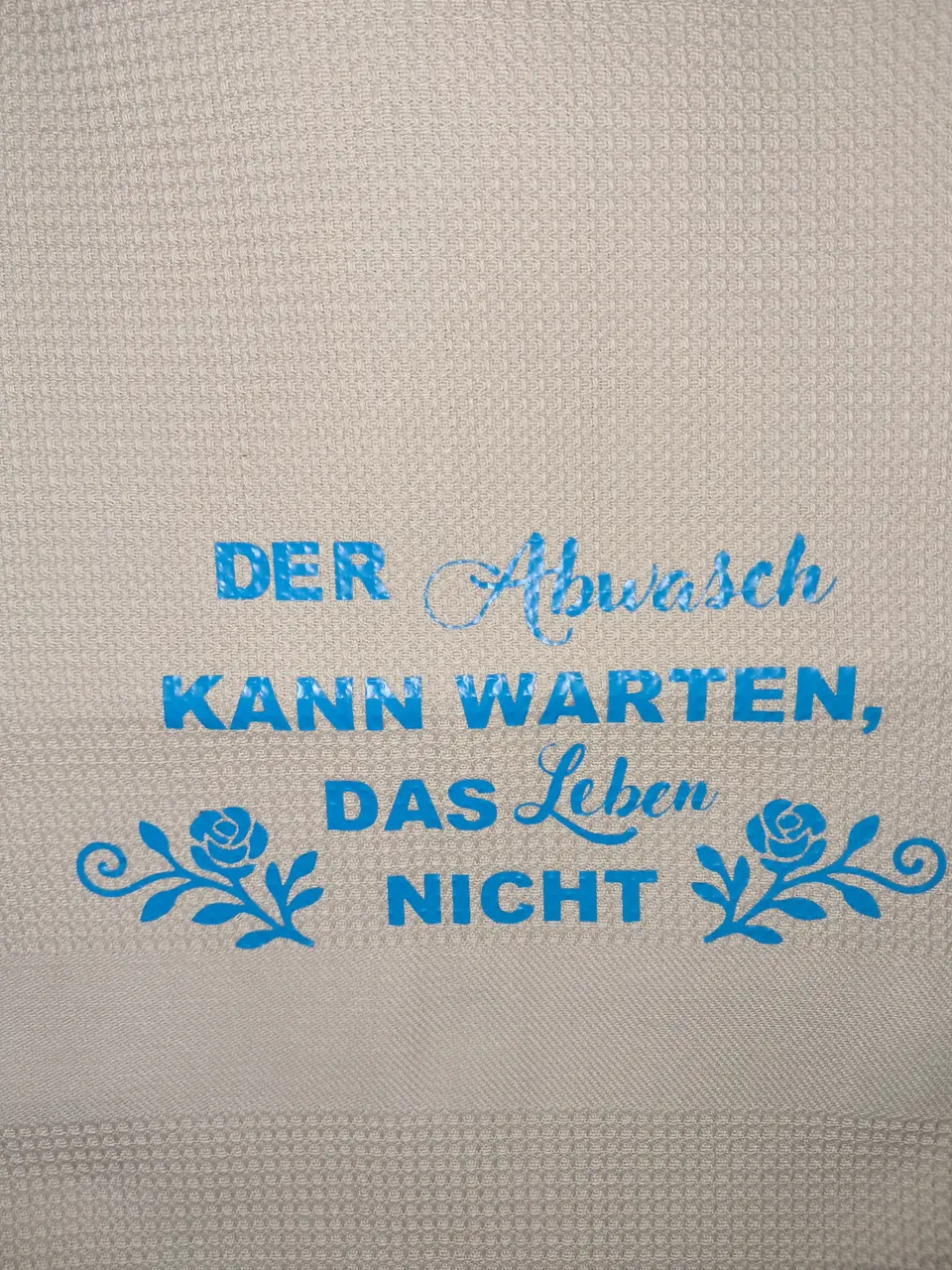 Geschirrtuch mit lustigem Spruch – Matthias Drwenski