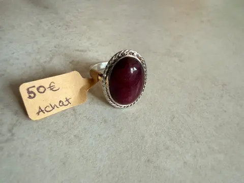 925er Silber Ring mit Achat, gr. 17