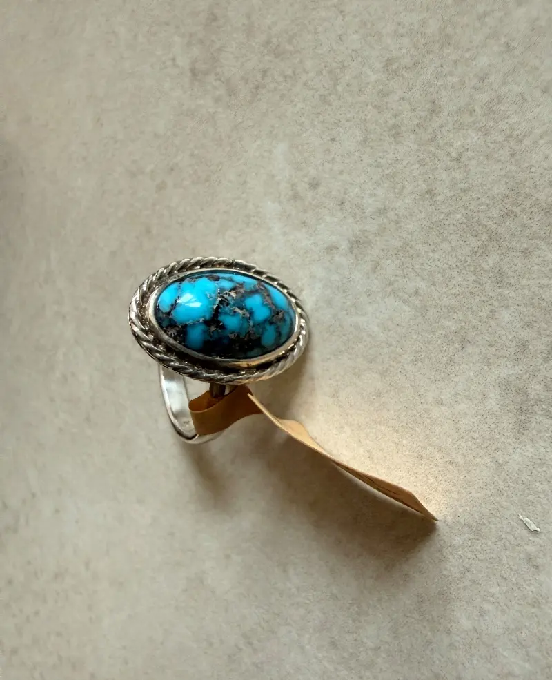 925er Silber Ring mit Türkis, gr. 15 – Lopez Lumbi Raymundo Jose