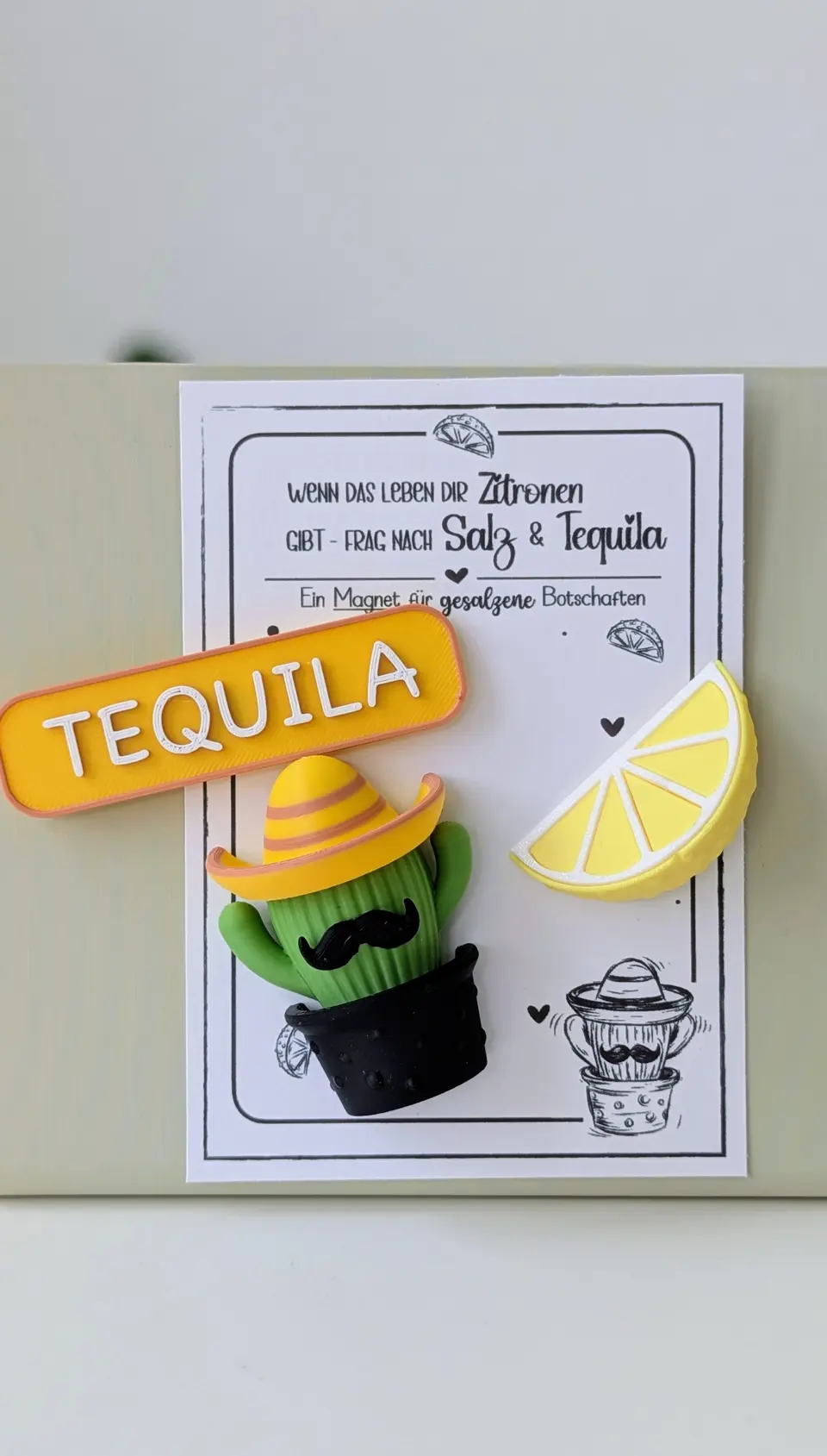 Magnet Set Mr Nacho Tequila & Zitrone | 3D Druck Kühlschrankmagnet | – By Jana Kalbau