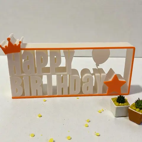 "Happy Birthday" gerahmtes Schild