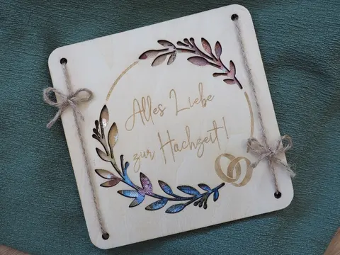 Holzkarte „Alles Liebe zur Hochzeit“ (KSH09)