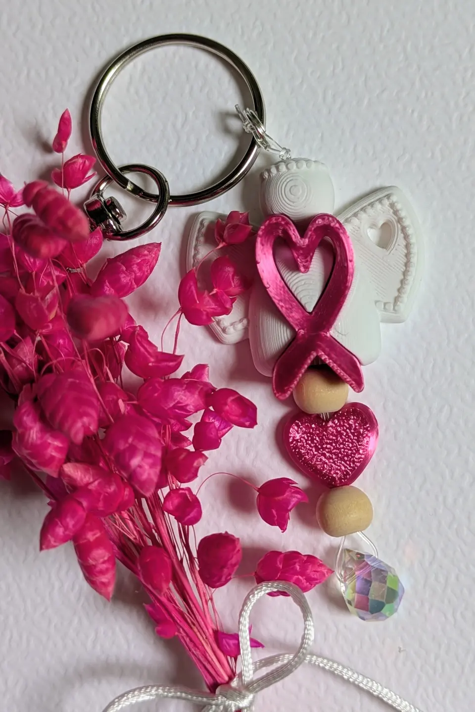 Schlüsselanhänger Engel Mariechen | Pinke Schleife | Pink Oktober | Spendenprojekt | 3D Druck | Monat des Bewusstseins für Brustkrebs – By Jana Kalbau