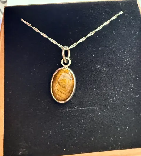 Silberkette mit Tigerauge Stein