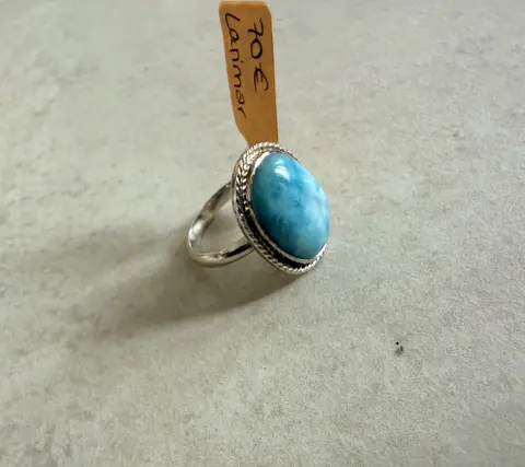 925er Silber Ring mit Larimar gr. 14,5