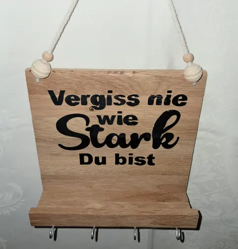 Holz-Wandboard mit Spruch - Vergiss nie, wie stark Du bist
