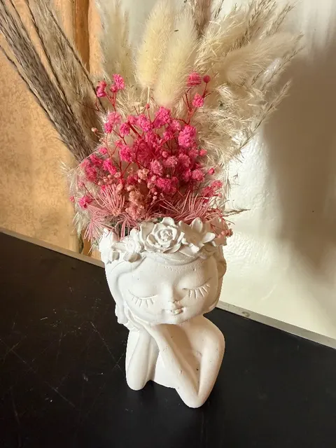 Kopf mittel mit Blumen (Hände)