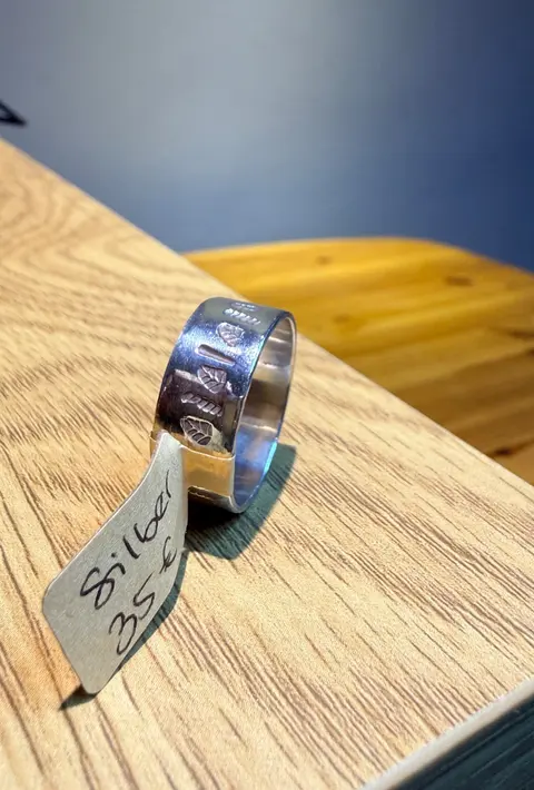 925er Silber Ring mit Muster, gr.23