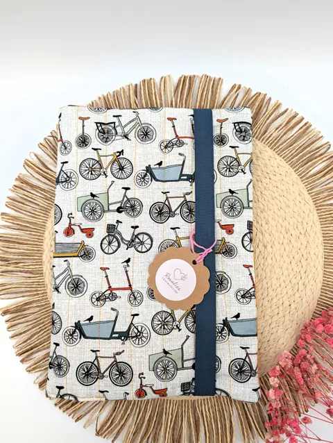 Tablet-Tasche aus Baumwolle – Fahrradmotiv