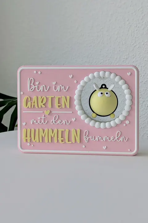 Horstie Hummel Gartenschild – 3D Druck Deko zum Aufstellen, Hängen oder Stecken