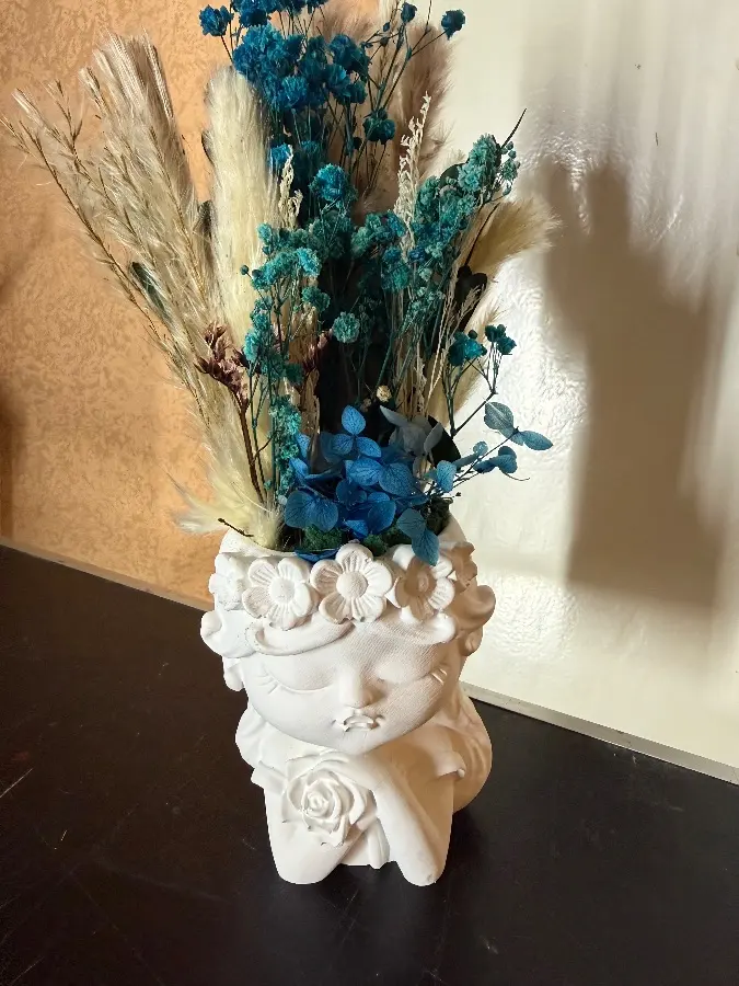 Kopf gr. mit Blumen (blau) – Kathrin Michaelis