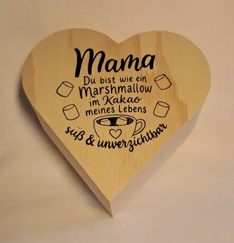 Holzschatulle Herz 'Mama'