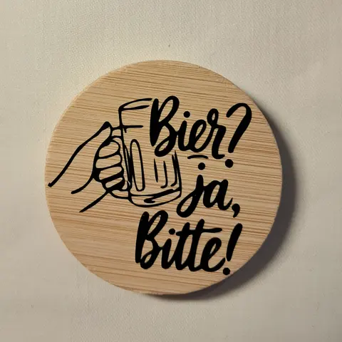 Magnetischer Flaschenöffner aus Holz - Bier? ja, bitte!
