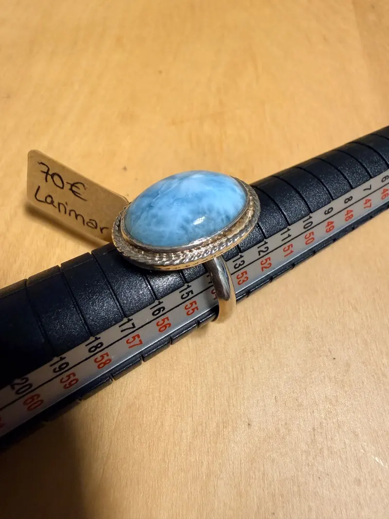 925er Silber Ring mit Larimar gr. 14,5 – Lopez Lumbi Raymundo Jose