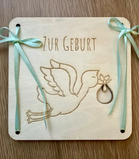 Holzkarte „Zur Geburt“ (KSH09)