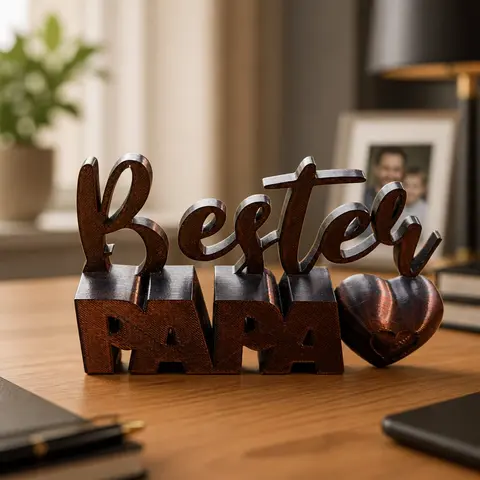Bester Papa Schild mit Herz – 3D Deko Geschenk für Vatertag & Geburtstag – personalisierbar