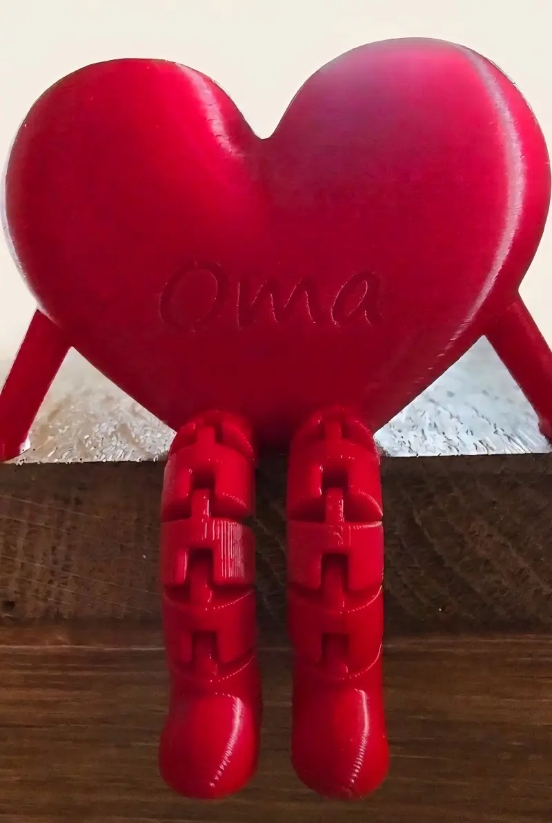 Herz mit Flexi-Beinen - Mama, Oma, Papa, Opa – Herz und Hand