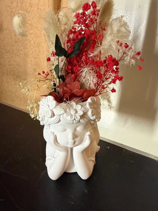 Kopf gr. mit Blumen (rot) – Kathrin Michaelis
