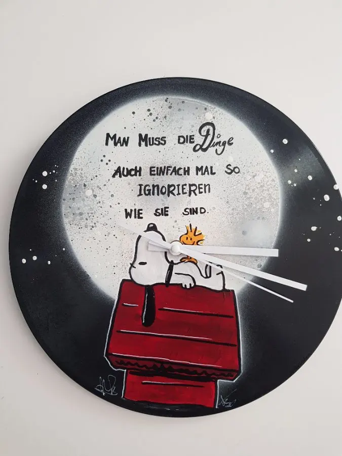 Schallplatte Snoopy als Uhr – Petra Kroll
