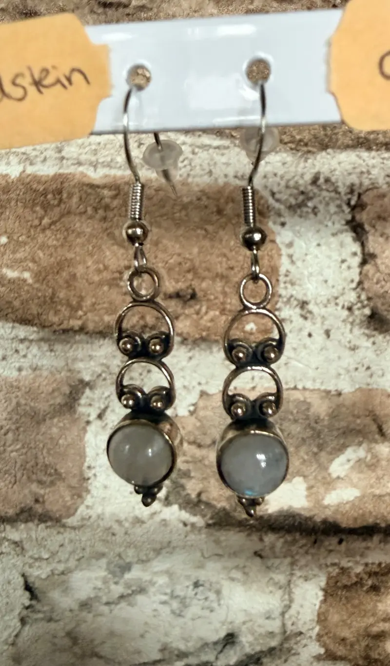 Ohrringe mit Naturstein und Stecker aus 925er Silber – Lopez Lumbi Raymundo Jose