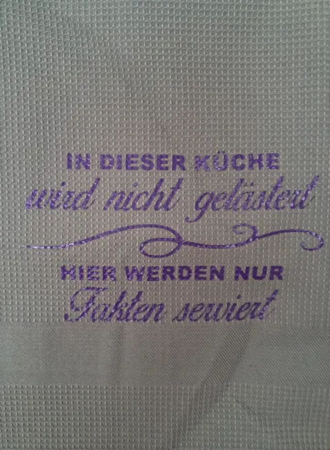 Geschirrtuch mit Spruch 