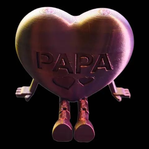 Herz „Papa“ mit beweglichen Beinen – 3D Deko – Vatertagsgeschenk – personalisierbar