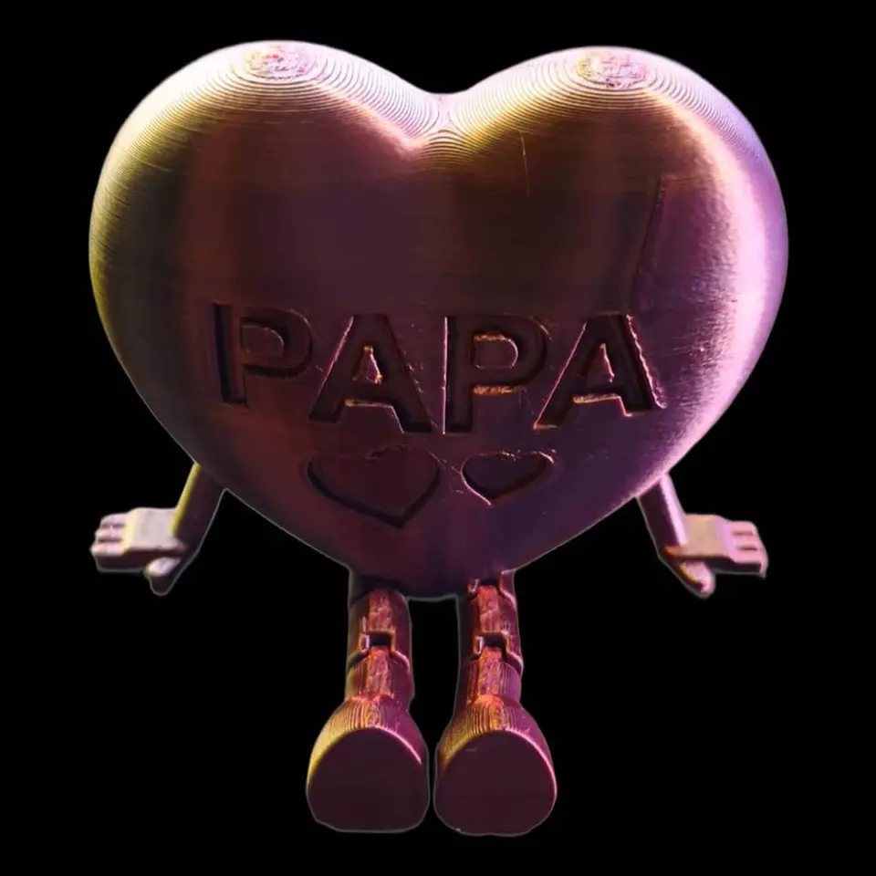 Herz „Papa“ mit beweglichen Beinen – 3D Deko – Vatertagsgeschenk – personalisierbar – Stefanie Braukhane