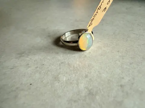 925er Silber Ring mit Feueropal, gr. 16