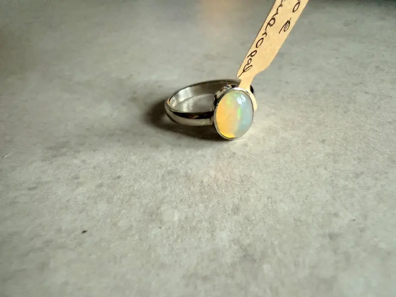 925er Silber Ring mit Feueropal, gr. 16 – Lopez Lumbi Raymundo Jose