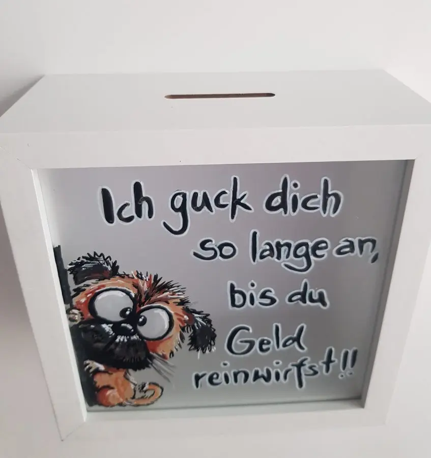 Spardose Hund "Ich guck dich so lange an..." – Petra Kroll