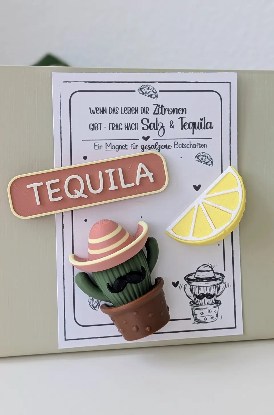 Magnet Set Mr Nacho Tequila & Zitrone | 3D Druck Kühlschrankmagnet | – By Jana Kalbau